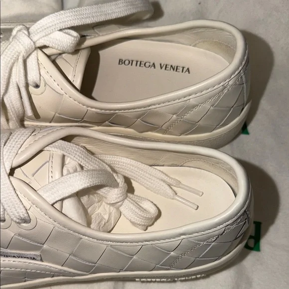 Bottega Veneta White Woven Sneakers - Picture 3 of 10